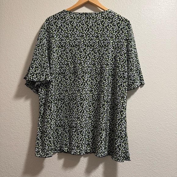 Russell Kemp Black, Green & White Blouse - Size 3X - Picture 3 of 13